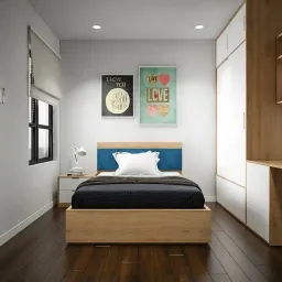 Phòng ngủ - Căn hộ Gold View Quận 4 - Phong cách Scandinavian 