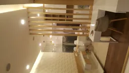 Phòng khách, Phòng ăn, Phòng làm việc - Căn hộ studio River Gate Quận 4 - Phong cách Scandinavian 