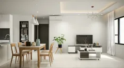 Phòng khách, Phòng ăn - Căn hộ The Tresor - Phong cách Minimalist + Modern 