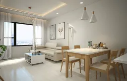 Phòng khách, Phòng ăn - Căn hộ The Tresor - Phong cách Minimalist + Modern 