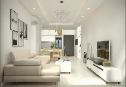 Phòng khách - Căn hộ The Tresor Quận 4 - Phong cách Modern + Minimalist 