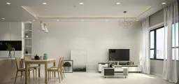 Phòng khách, Phòng ăn - Căn hộ The Tresor Quận 4 - Phong cách Modern + Minimalist 