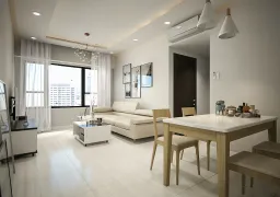 Phòng khách, Phòng ăn - Căn hộ The Tresor Quận 4 - Phong cách Modern + Minimalist 
