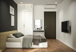 Phòng ngủ - Căn hộ The Tresor Quận 4 - Phong cách Modern + Minimalist 