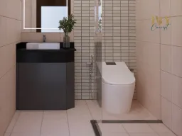 Phòng tắm - Căn hộ chung cư Tản Đà Court - Phong cách Industrial 