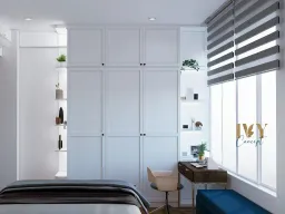 Phòng ngủ - Căn hộ chung cư Tản Đà Court - Phong cách Industrial 
