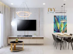Phòng khách, Phòng ăn - Căn hộ Vinhomes Grand Park Q9 - Phong cách Modern 