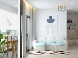 Phòng khách, Lô gia - Căn hộ Vinhomes Grand Park - Phong cách Scandinavian + Modern 