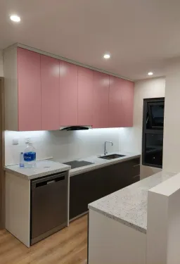 Phòng bếp - Căn hộ Vinhomes Grand Park Quận 9 - Phong cách Modern + Color Block 