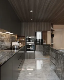 Phòng bếp - Căn hộ Saigon Pearl Topaz 2 - Phong cách Modern 