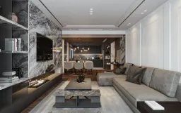 Phòng khách - Căn hộ Saigon Pearl Topaz 2 - Phong cách Modern 
