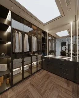 Phòng thay đồ - Căn hộ Saigon Pearl Topaz 2 - Phong cách Modern 