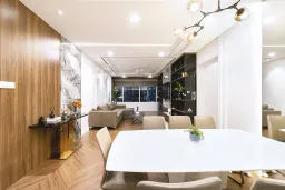 Phòng khách, Phòng ăn - Căn hộ Sài Gòn Pearl Topaz 2 - Phong cách Modern 