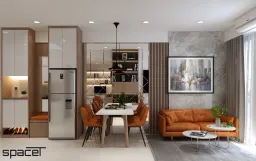 Phòng khách, Phòng ăn - Căn hộ chung cư Ricca Quận 9 - Phong cách Modern 