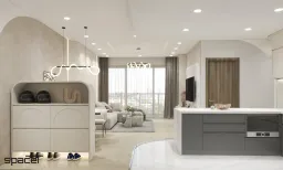 Phòng khách, Lối vào - Căn hộ Sunwah Pearl - Phong cách Modern 