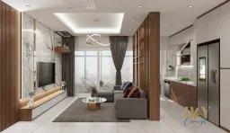 Phòng khách - Căn hộ 2PN Petro Landmark Quận 2 - Phong cách Modern 