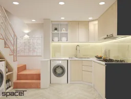 Phòng bếp - Nhà phố Cao Văn Lầu Quận 6 - Phong cách Scandinavian 