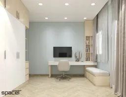 Phòng làm việc - Nhà phố Cao Văn Lầu Quận 6 - Phong cách Scandinavian 