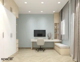 Phòng làm việc - Nhà phố Cao Văn Lầu Quận 6 - Phong cách Scandinavian 