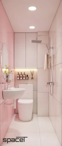 Phòng tắm - Nhà phố Cao Văn Lầu Quận 6 - Phong cách Scandinavian 