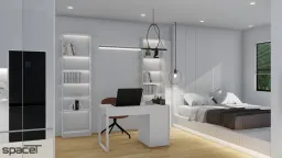 Phòng ngủ, Phòng làm việc - Căn hộ The Origami (Vinhomes Quận 9) - Phong cách Minimalist 
