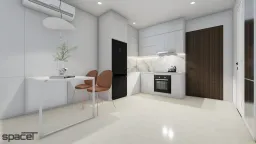 Phòng bếp, Phòng ăn - Căn hộ The Origami (Vinhomes Quận 9) - Phong cách Minimalist 
