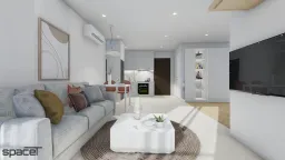 Phòng khách - Căn hộ The Origami (Vinhomes Quận 9) - Phong cách Minimalist 