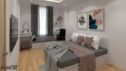 Phòng ngủ - Phòng ngủ Căn hộ Homyland 2 - Phong cách Modern + Scandinavian 