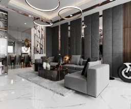 Phòng khách - Nhà phố Quận Bình Tân - Phong cách Modern 