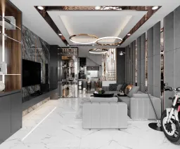 Phòng khách - Nhà phố Quận Bình Tân - Phong cách Modern 