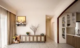Phòng khách - Căn hộ Palm Heights Quận 2 - Phong cách Indochine 