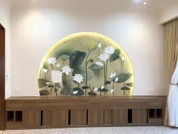 Phòng khách - Căn hộ Palm Heights Quận 2 - Phong cách Indochine 