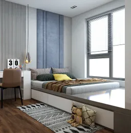 Phòng ngủ - Căn hộ 3PN Vinhomes Grand Park - Phong cách Modern 