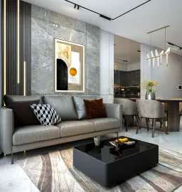Phòng khách - Căn hộ 3PN Vinhomes Grand Park - Phong cách Modern 