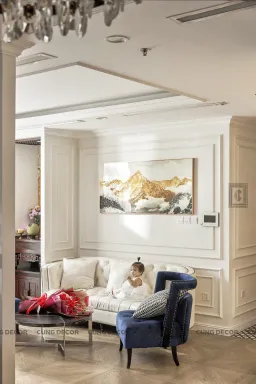 Phòng khách - Căn hộ Landmark 81 Vinhomes Central Park - Phong cách Neo Classic 