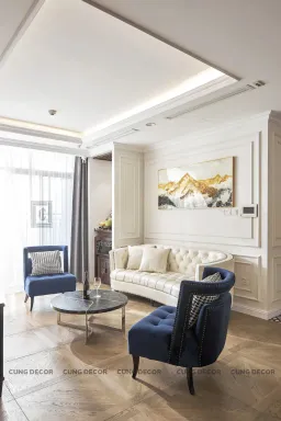 Phòng khách - Căn hộ Landmark 81 Vinhomes Central Park - Phong cách Neo Classic 