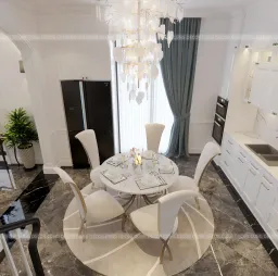 Phòng ăn - Nhà phố Khu Verosa Park Khang Điền - Phong cách Neo Classic 