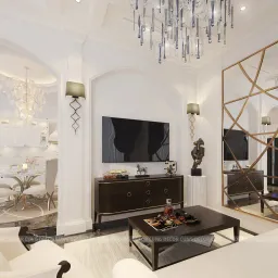 Phòng khách - Nhà phố Khu Verosa Park Khang Điền - Phong cách Neo Classic 