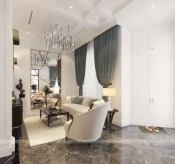 Phòng khách - Nhà phố Khu Verosa Park Khang Điền - Phong cách Neo Classic 