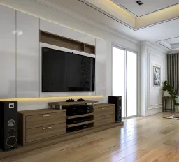 Phòng khách - Nhà phố 85m2 Quận 2 - Phong cách Neo Classic 