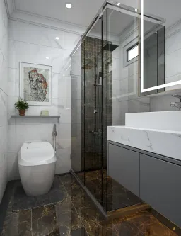 Phòng tắm - Nhà phố 85m2 Quận 2 - Phong cách Neo Classic 