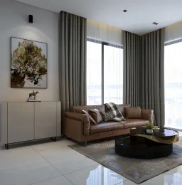 Phòng khách - Nhà phố 90m2 Quận 9 - Phong cách Modern 