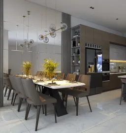 Phòng ăn - Nhà phố 90m2 Quận 9 - Phong cách Modern 