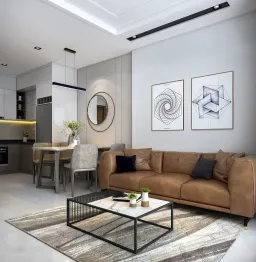 Phòng khách, Phòng ăn - Căn hộ 1PN Vinhomes Grand Park - Phong cách Modern 