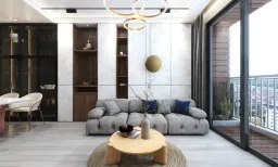 Phòng khách - Căn hộ chung cư Grand View C - Phong cách Modern 
