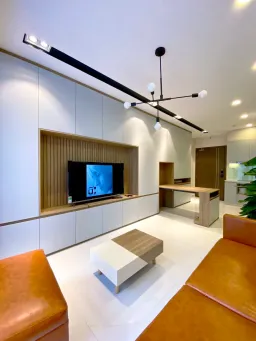 Phòng khách, Phòng ăn - Căn hộ Safira Khang Điền - Phong cách Scandinavian + Modern 