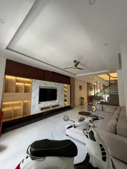 Phòng khách - Nhà phố 350m2 Quận 7 - Phong cách Modern 