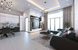 Phòng khách - Nhà phố Q. Bình Tân - Phong cách Modern 