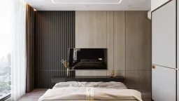 Phòng ngủ - Căn hộ 2PN Empire City - Phong cách Modern 