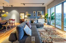 Phòng khách - Căn hộ Palm Heights Quận 2 - Phong cách Bohemian + Modern 